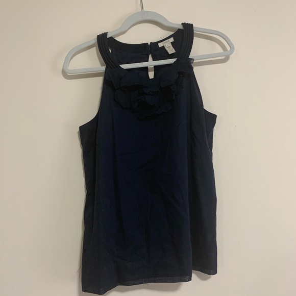 J crew navy sleeveless blouse - Picture 1 of 4